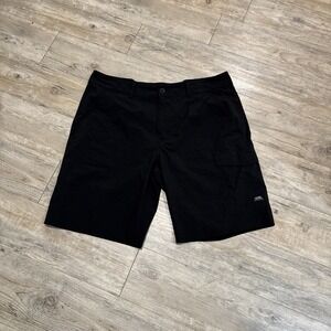 VANS Vanphibian Mens Size 38 Flat Front Quick Dry Black Shorts 10" Inseam